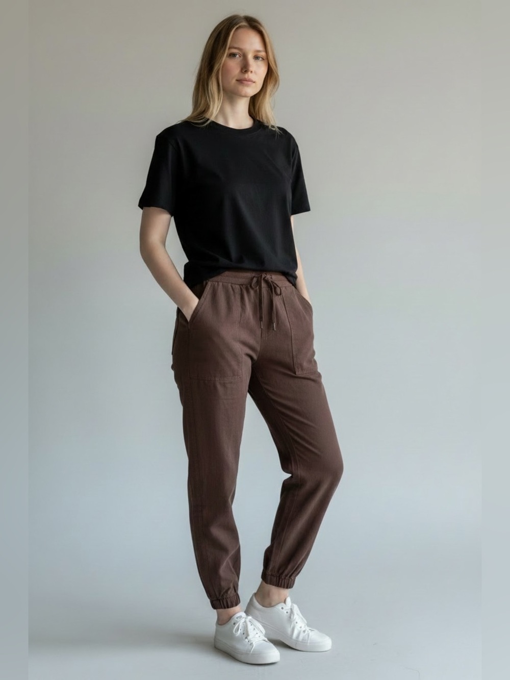 Splendid Relaxed Chocolate Brown Drawstring Joggers